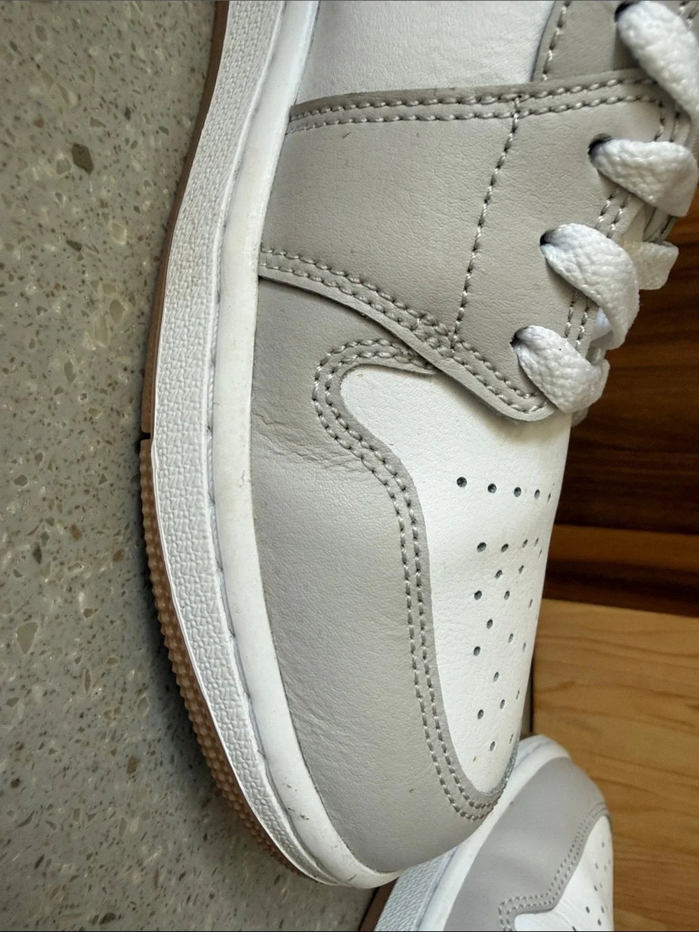 Nike Air Jordan 1 Low Midnight Navy Neutral Grey - Mens 10